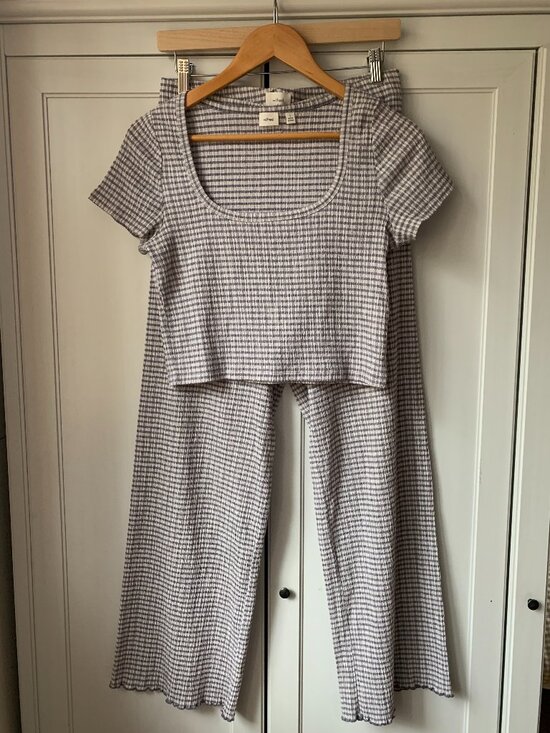 Wilfred Pants - Aritzia Verona Pants Matching Set lilac gingham Size M